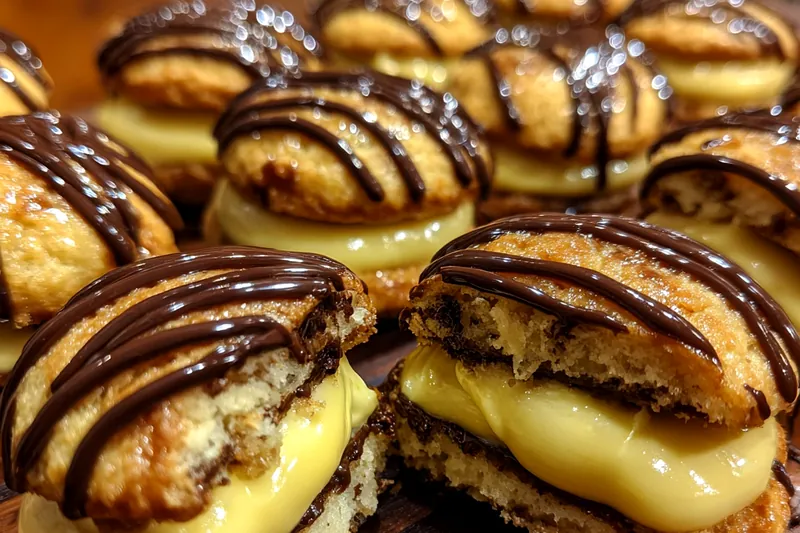 Fresh ingredients for Creamy Chocolate Drizzled Cookies