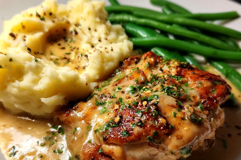 Cooking process for Creamy Garlic Chicken Delight