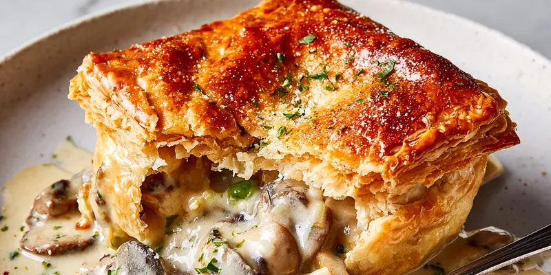 Creamy Mushroom Puff Pastry Pot Pie
