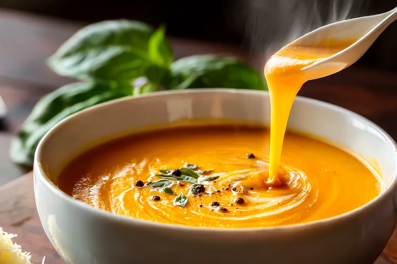 Fresh ingredients for Creamy Roasted Pepper Soup