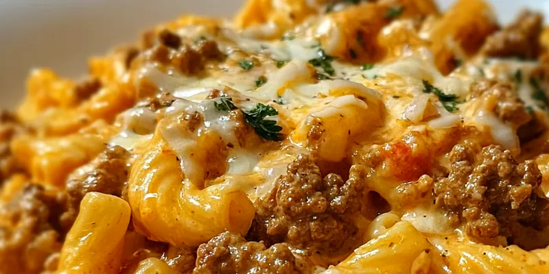 Creamy Rotel Pasta with Ground Beef