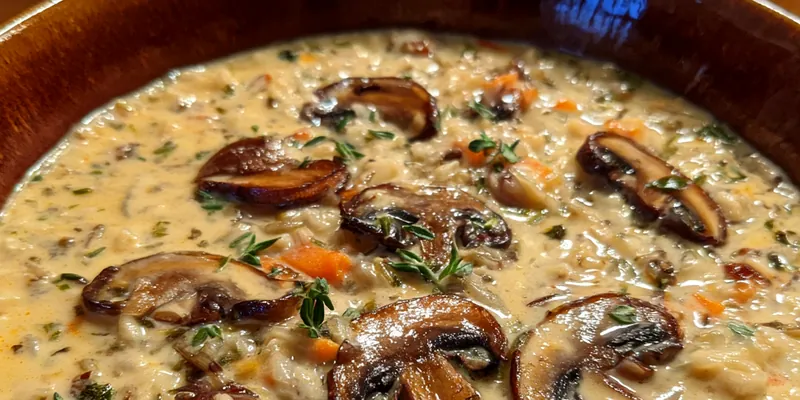 Creamy Wild Rice Mushroom Soup