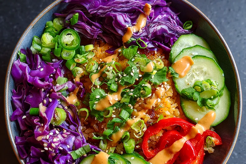 Cooking process for Crispy Asian Rice Salad