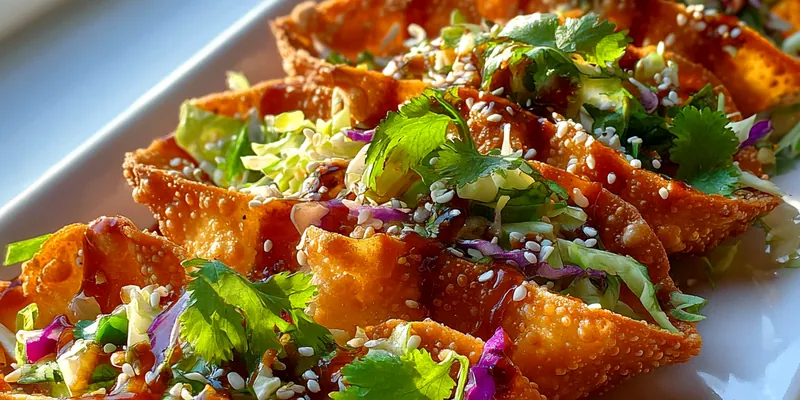 Crispy Asian Wonton Tacos