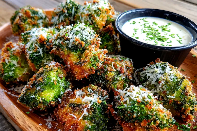 Cooking process for Crispy Broccoli Cheddar Bites