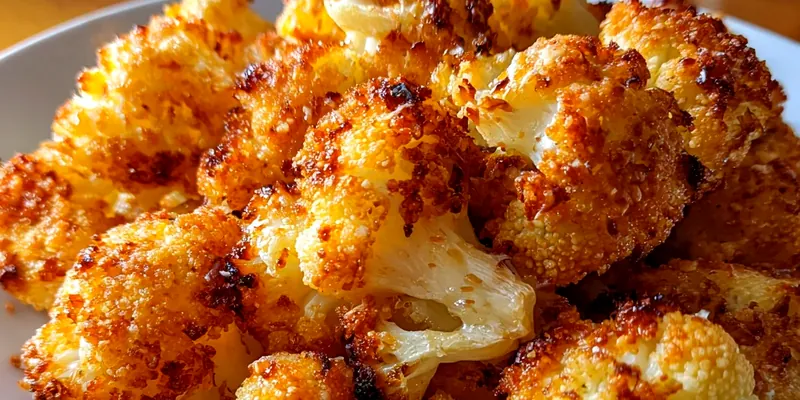 Crispy Oven-Roasted Cauliflower with Garlic Parmesan
