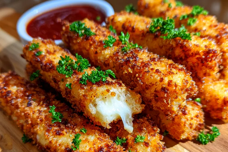 Fresh ingredients for Crispy Cheese Sticks Delight