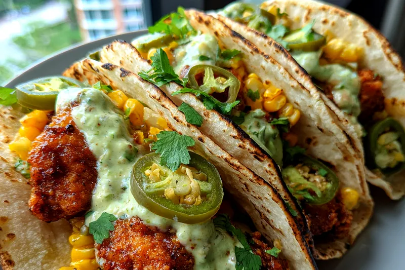 Cooking process for Crispy Chicken Tacos with Corn