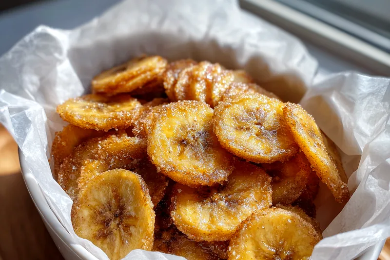 Cooking process for Crispy Cinnamon Banana Chips