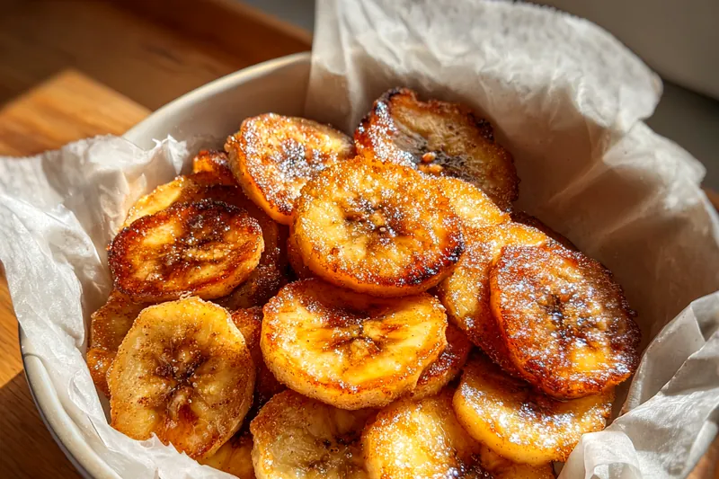Fresh ingredients for Crispy Cinnamon Banana Chips