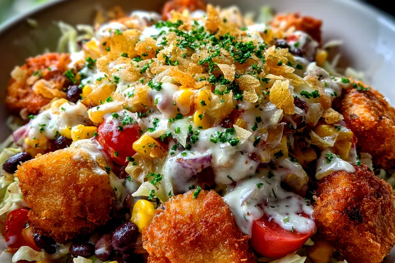 Fresh ingredients for Crispy Fiesta Salad