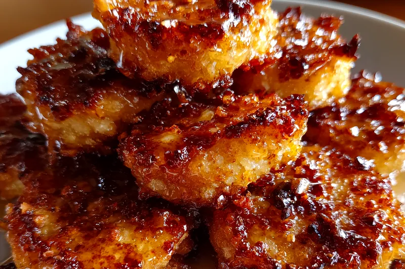 Cooking process for Crispy Glazed Apple Bites