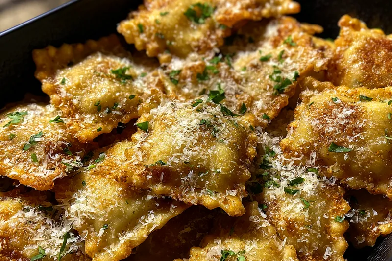 Cooking process for Crispy Herb Ravioli Bites