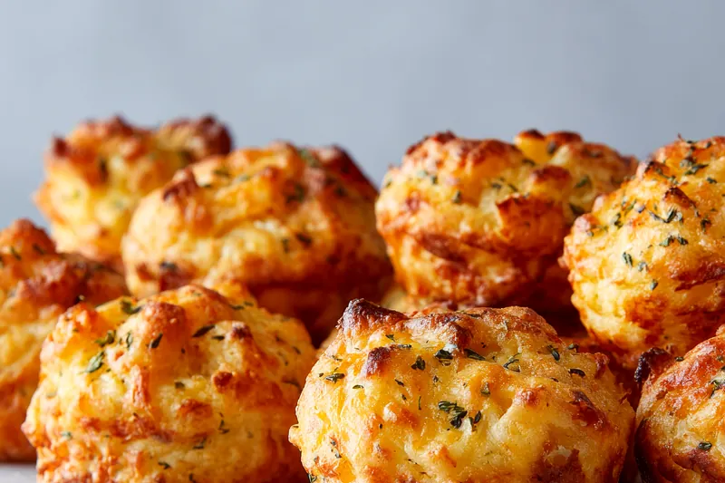Crispy potato cheese puffs being fried in oil