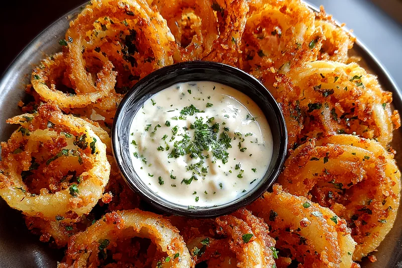 Fresh ingredients for Crispy Onion Ring Chips