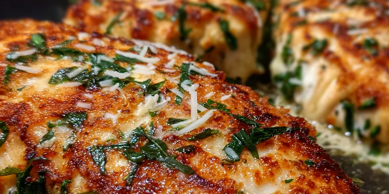 Crispy Pan-Seared Chicken with Herbs and Cheese