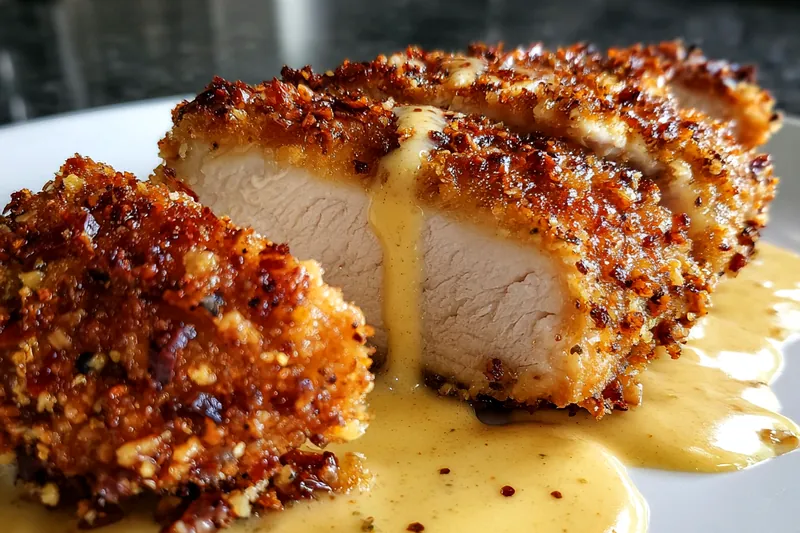 Fresh ingredients laid out for Crispy Pretzel Chicken Delight, including chicken, pretzels, and spices.