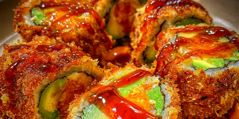 Crispy Salmon Avocado Rolls