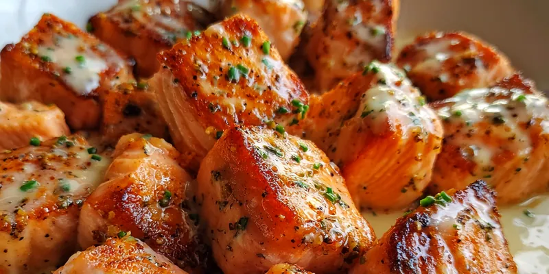 Crispy Salmon Bites with Sauce