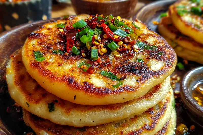 Fresh ingredients for Crispy Scallion Pancakes Delight