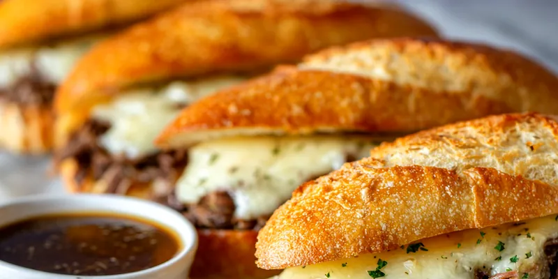 Delicious Crockpot French Dip Sandwiches with Savory Au Jus