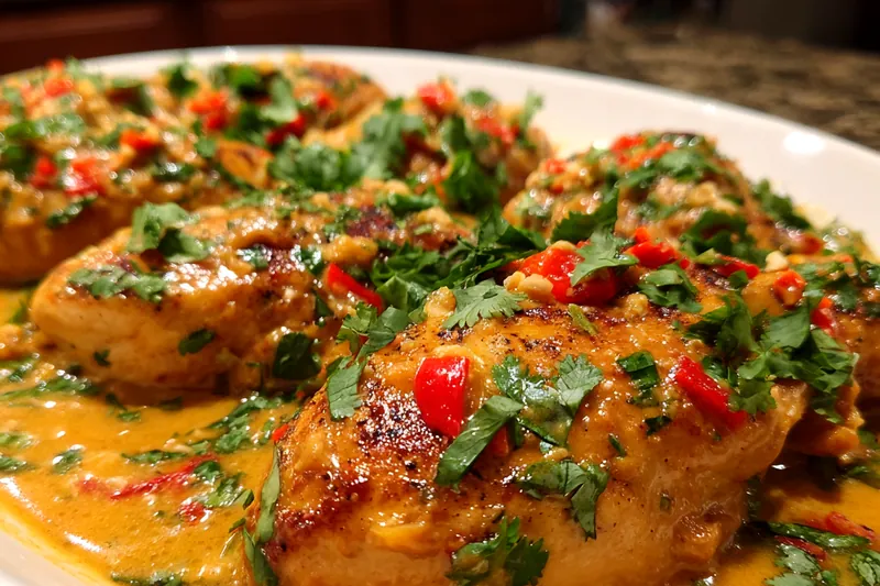 A beautifully arranged display of fresh ingredients used in Slow Cooker Thai Peanut Delight.