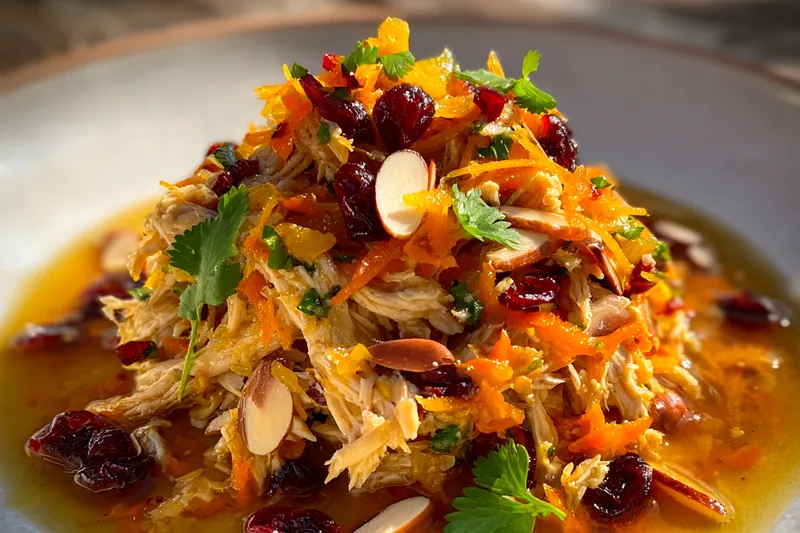 Fresh ingredients for Crunchy Cranberry Chicken Salad