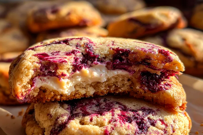 Freshly prepared ingredients for Decadent Berry Swirl Delight on a kitchen counter.