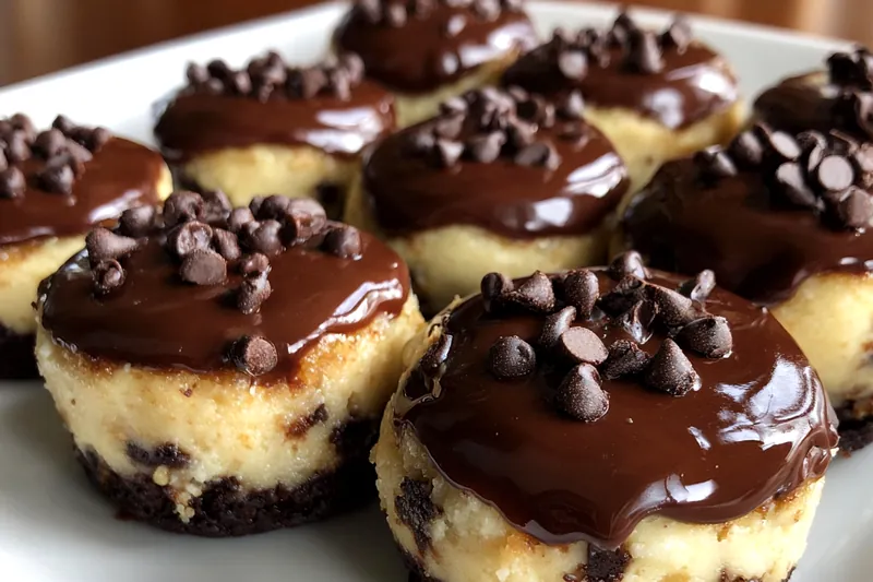 A close-up of Decadent Brownie Cookie Bites baking in the oven, showcasing their glossy tops.