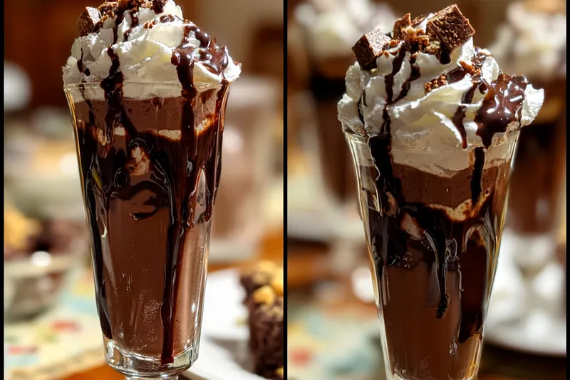 Fresh ingredients for Decadent Chocolate Milkshake