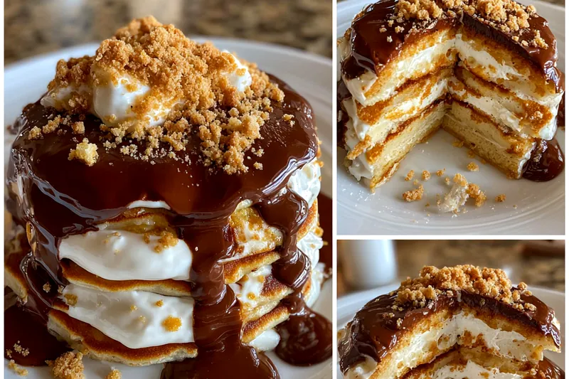 Cooking process for Decadent Chocolate Pancake Stack