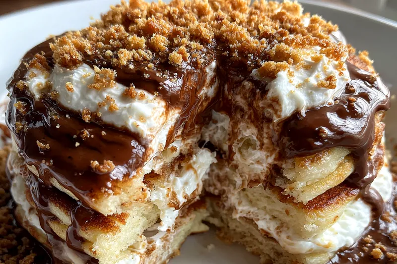 Fresh ingredients for Decadent Chocolate Pancake Stack