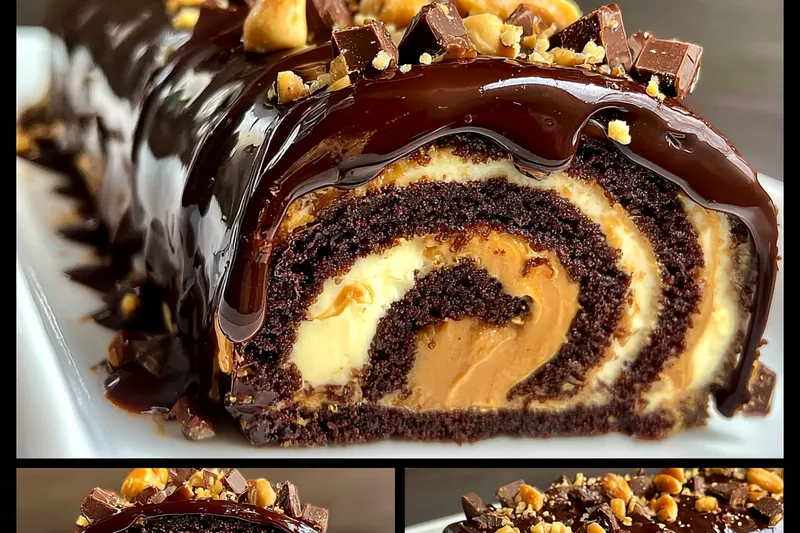 Fresh ingredients for Decadent Chocolate Peanut Roll