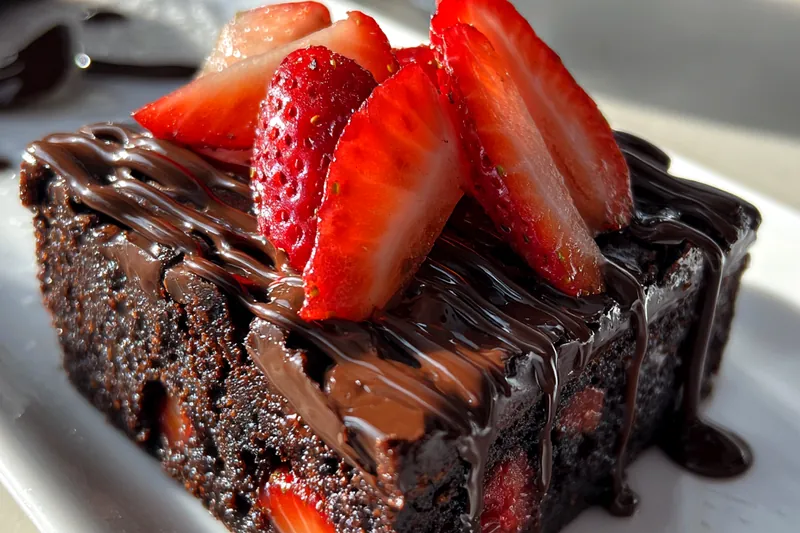 Cooking process for Decadent Chocolate Strawberry Brownies