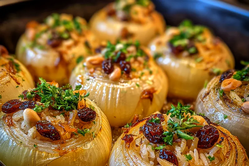 Fresh ingredients for Delicious Stuffed Onions Recipe