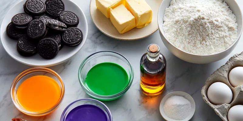 Easy Halloween Oreo Roll - Colorful Cream Cheese Dessert