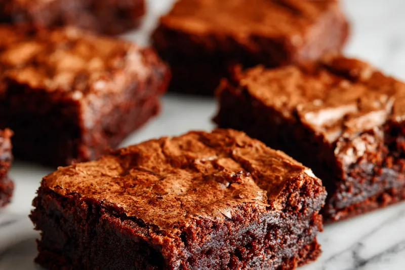 Ingredients for healthy brownies including Greek yogurt and cocoa powder