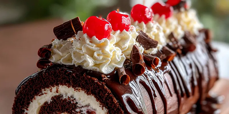Decadent Chocolate Cherry Roll