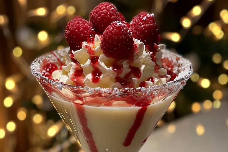 Fresh raspberries, heavy cream, and other ingredients arranged beautifully for the Elegant Raspberry Cream Cocktail.