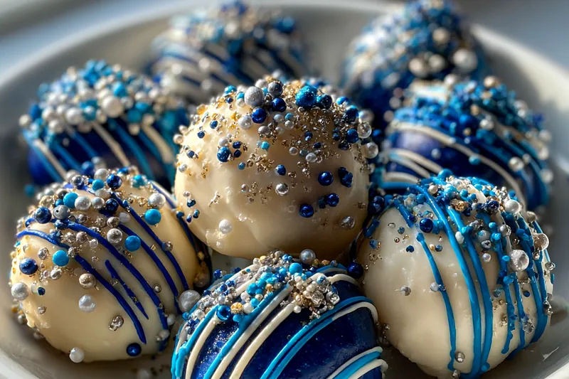Cooking process for Festive Blue Chocolate Treats