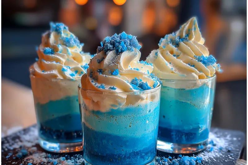 Cooking process for Festive Blue Velvet Cups
