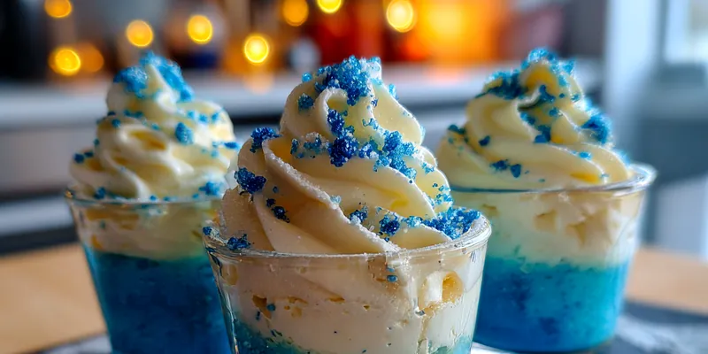 Festive Blue Velvet Cups