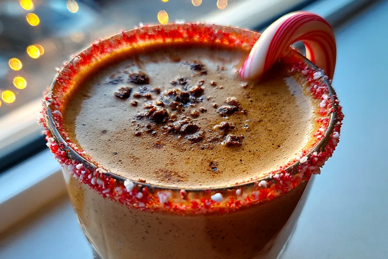 Cooking process for Festive Chocolate Peppermint Drink