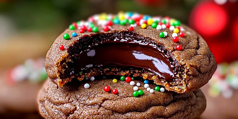Festive Chocolate Thumbprint Cookies