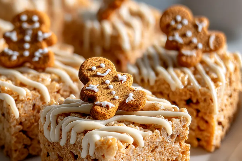 A collection of ingredients for making Festive Ginger Krispies, featuring flour, spices, and sugars.