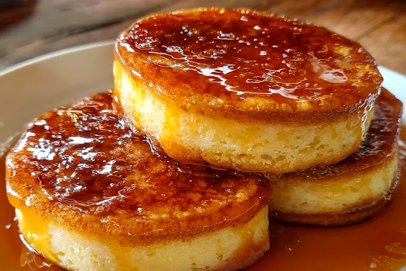 Ingredients for Japanese soufflé pancakes including separated eggs, flour, milk, sugar, and cream of tartar arranged on a clean counter