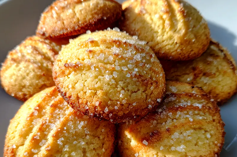 A selection of ingredients for Buttery French Salted Cookies including butter, sugar, and flour.