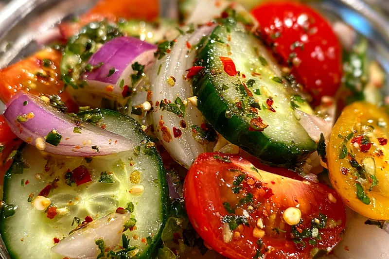 Cooking process for Fresh Marinated Vegetable Medley