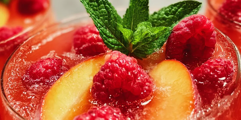 Fresh Raspberry Peach Lemonade