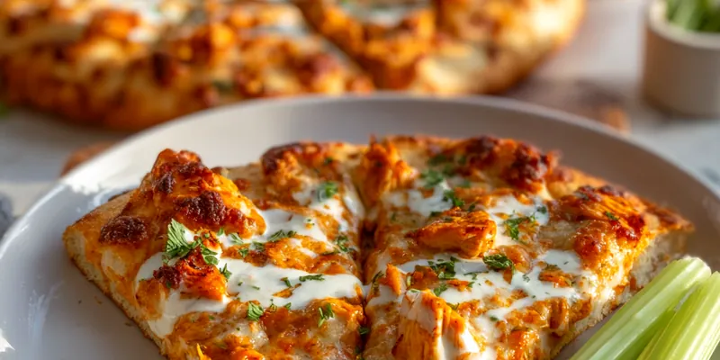 Freshly Baked Buffalo Chicken Pizza